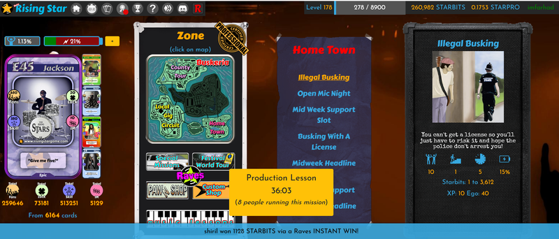 ⭐️ Rising Star Game -  reached level 178. moving upwards in the rankings and updates...