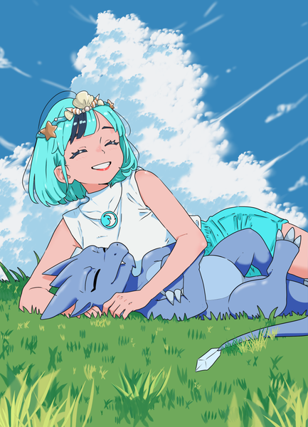 Female Ocean Healer and Glacion Enjoying the weather [ Holozing Fanart Collection]