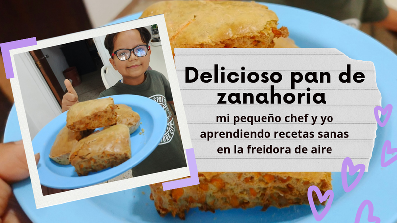 Preparando pan de zanahoria en freidora de aire con mi Chef favorito 