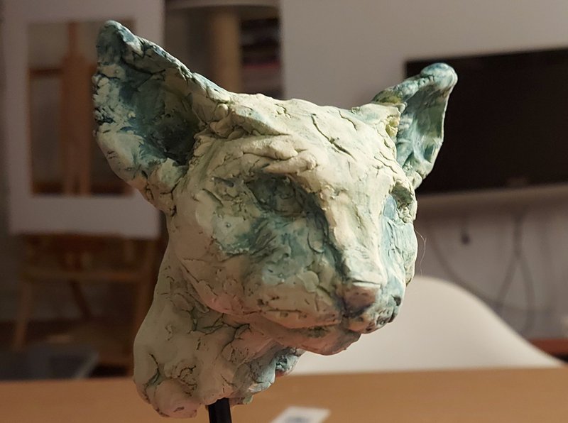 Head of Lenka (self-hardening clay)