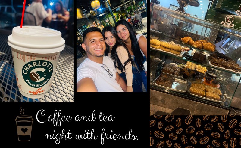 Coffee and tea night with friends in Charlotte☕️🖤 ENG-ESP.
