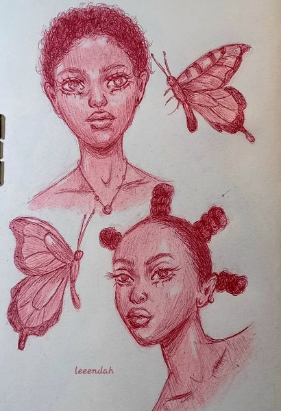 Two Girls, Two Butterflies | Sketchbook Journal [82]
