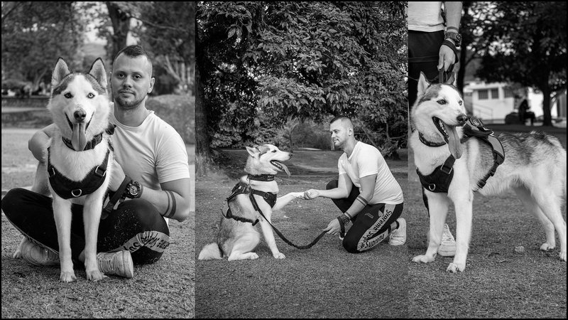 Photographing strangers with his Dog - Monomad Challenge.