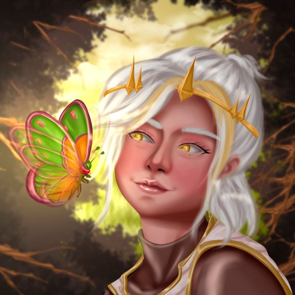 Holozing Fan Art | The flapping of Noxic's wings attracts the attention of a Healer of Light 🦋