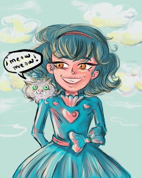 [ESP/ENG] Ocean Healer and Miu fanart || Cartoon style 💙💫