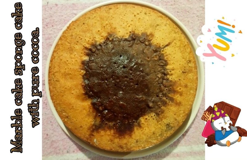 Recipe: Marble cake sponge cake with pure cocoa - Receta: Bizcocho de pastel marmoleado con cacao puro.  🍫🎂🥜