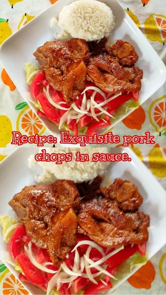 Recipe: Exquisite pork chops in sauce - Receta: Exquisitas chuletas de cerdo en salsa. 🍖🍅🥬