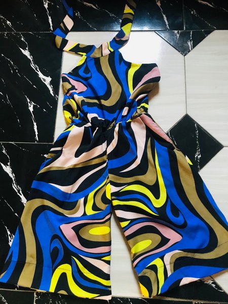 Creative turtleneck jumpsuit with elastic at the waist I made for my in-law kids has gift.