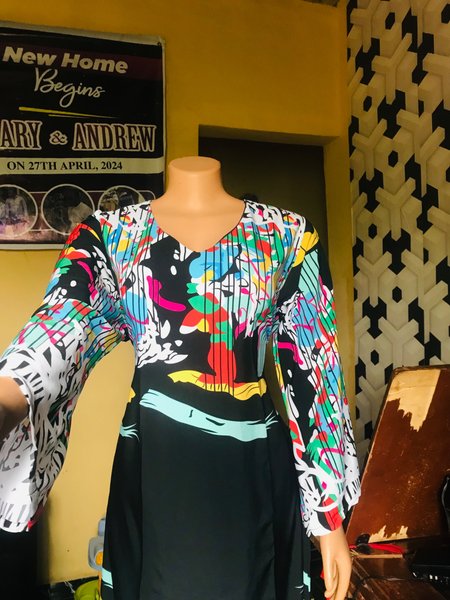 Diy on how I made this simple and beautiful gown for client  wife ( material from my store)