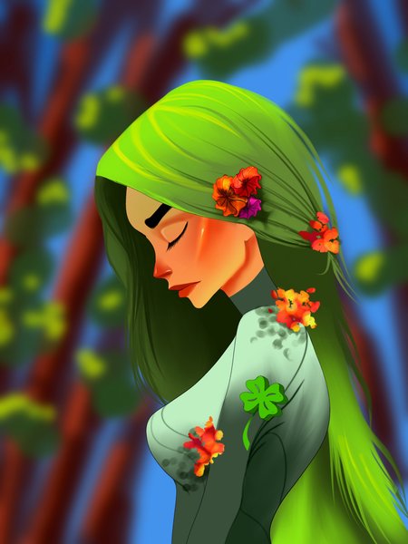 Holozing fanart - female forest healer