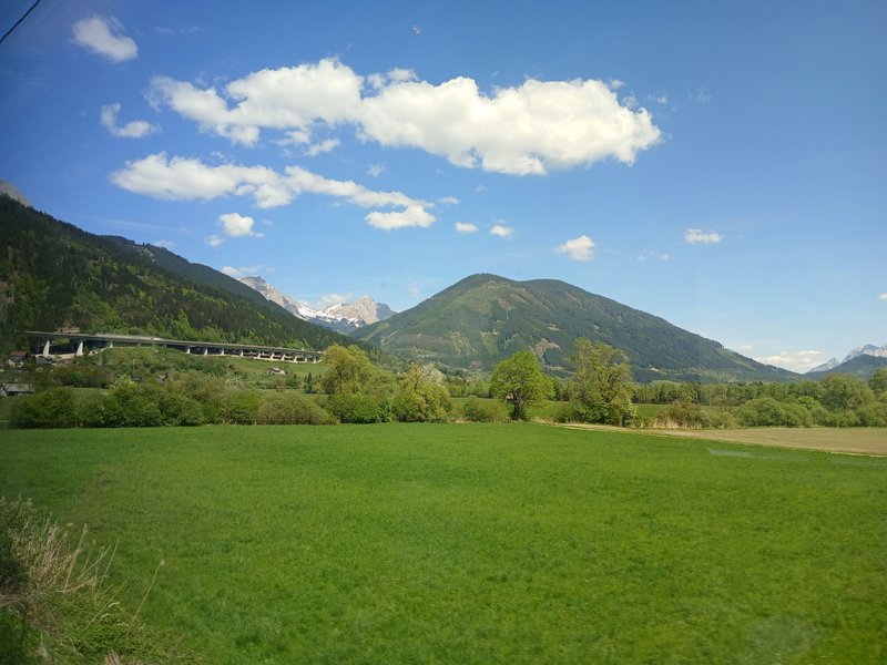 Train ride between Linz and Graz, Austria