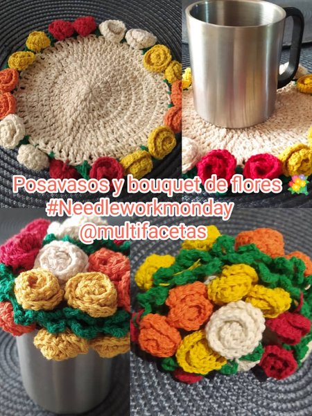 Coasters and flower bouquets💐//Posavasos y bouquets de flores💐[ENG-ESP]