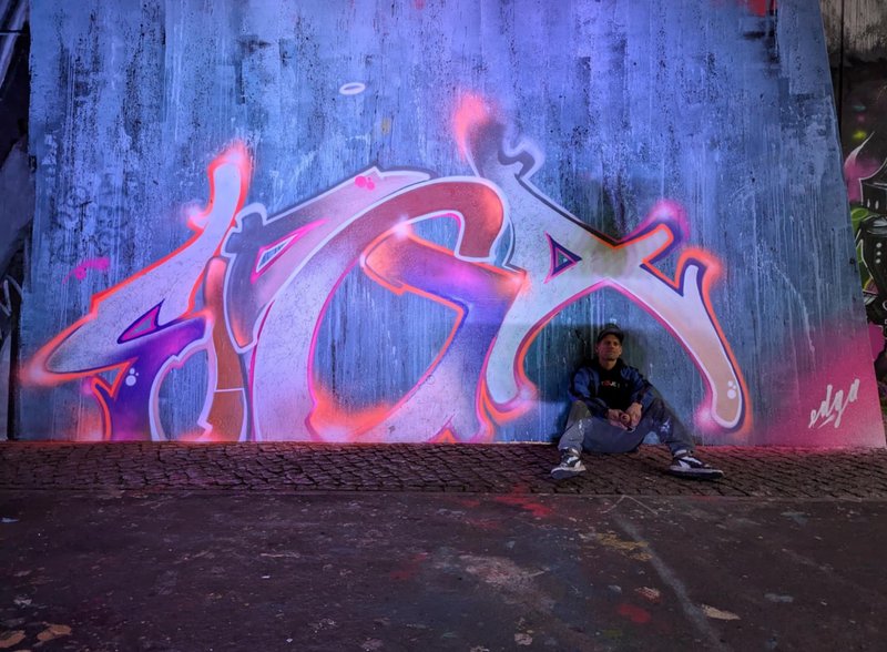 AMAZING GRAFFITI LETTERS WITH A GREAT GLOW EFFECT AT A D&B OUTDOOR RAVE IN BERLIN by edga - edgasworld 
