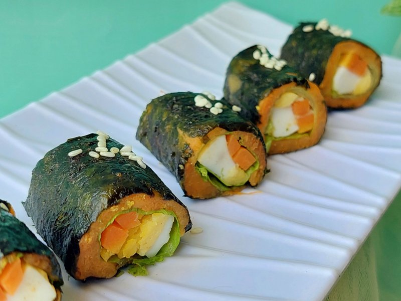 First Time Making Sweet Potato Sushi