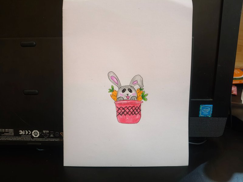 Picture of a rabbit covered in carrots (inspired by the holozing character Zappit)