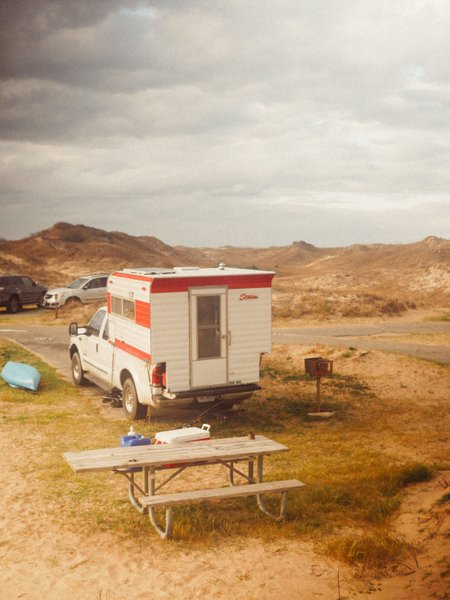 Camping on the North Carolina coast in my vintage camper home and harvesting Yaupon Holly 