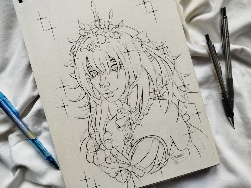 Castorice ✨🟣💀 | HonkaiStarRail Fanart ✨🟣💀 | Line art ✨🟣💀