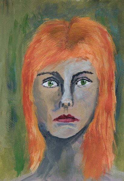 Green view in orange flame