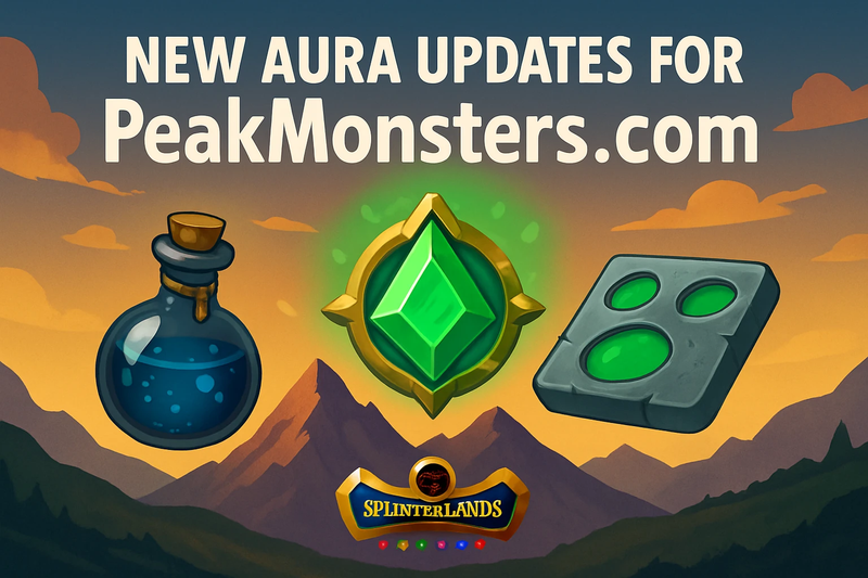 Aura Updates for PeakMonsters.com