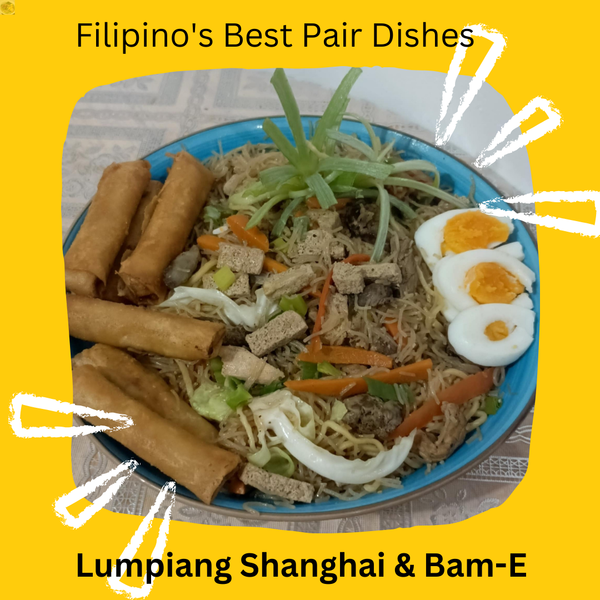 "Filipino's Best Pair Dishes; The Famous Lumpiang Shanghai ( Spring Roll) And Bam-E Pancit Noodles"