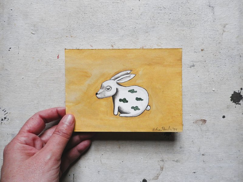 The freaky rabbit (oil on paper)