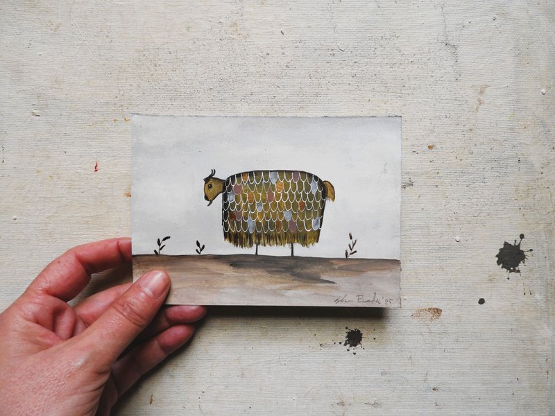 The freaky goat (mixed media on paper)