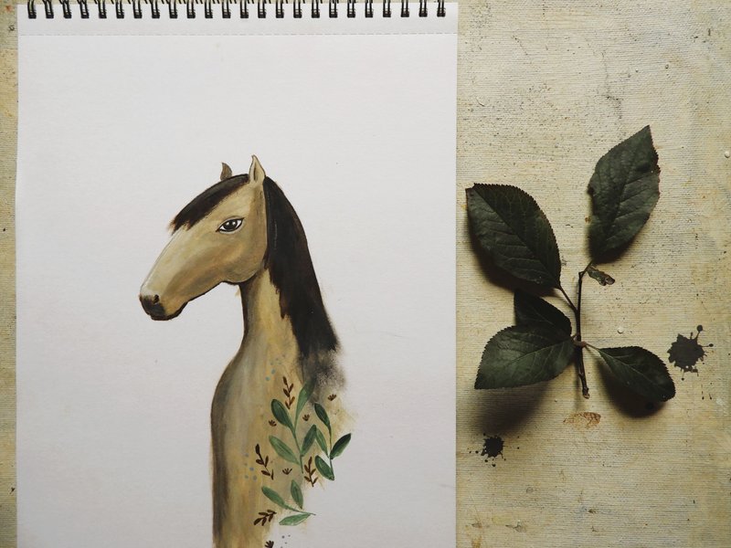 The horse (oil on paper)