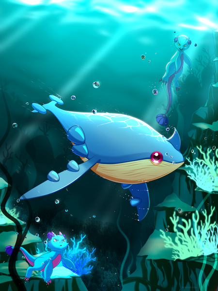 Water Whale X Tiderion Holozing fanart!