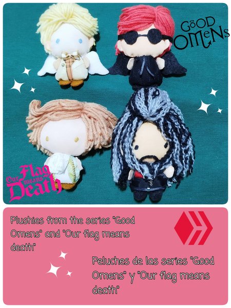 (ENG/ESP) 🌈✨ Plushies inspired by the series "Good Omens" and "Our flag means death" / Peluches inspirados en las series "Good Omens" y "Our flag means death" 🌈✨