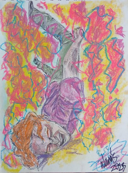 Práctica de perspectiva con tizas pastel/Perspective practice with pastels
