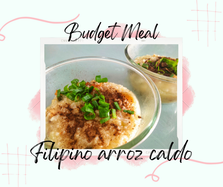 Budget Meal - Arroz caldo, Filipino style rice porridge.