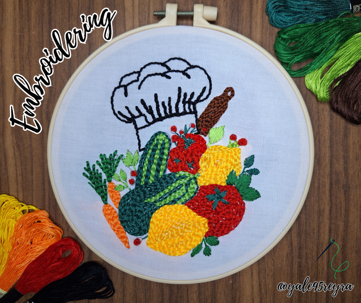 [EN-ES] Kitchen-themed embroidery // Bordado con temática de cocina.