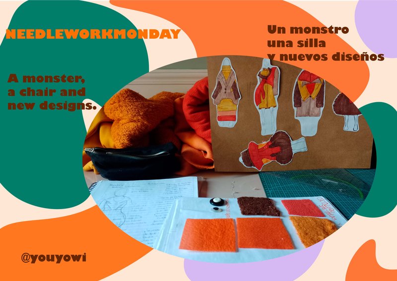 NEEDLEWORKMONDAY-Un monstro, una silla y nuevos diseños.[A monster, a chair and new designs.]