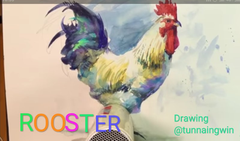  🐓 ROOSTER WATER PAINTING 🖌️🎨 🐓