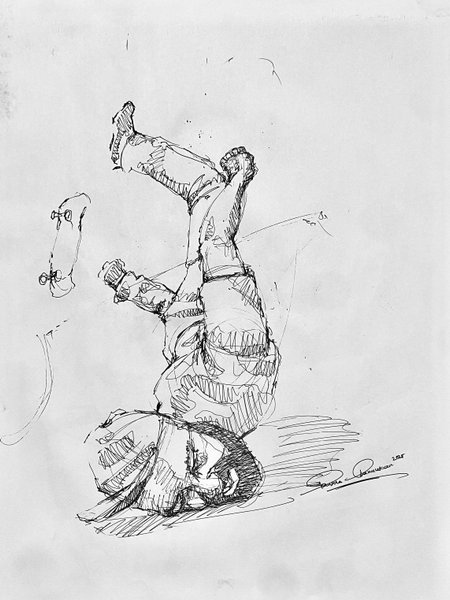 GRAVITY LESSONS - CHARCOAL AND PEN DRAWING