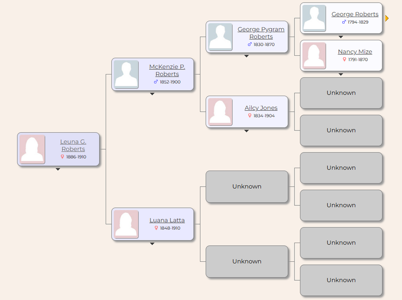 Genealogy: Leuna G. Roberts (1866-1910)