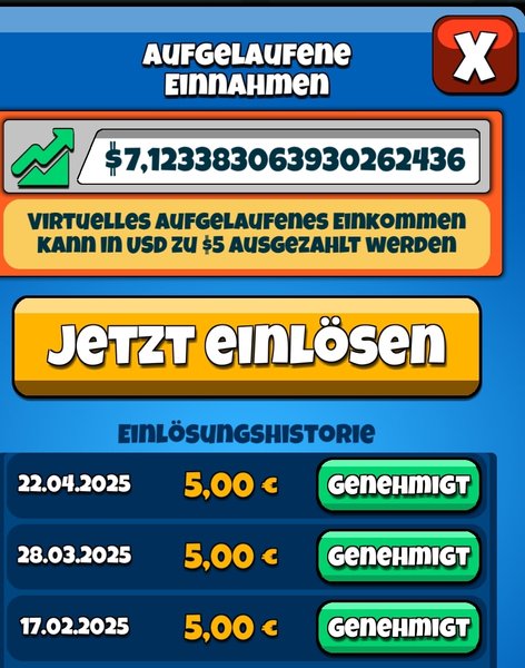 4th payout at Atlas Earth - 4. Auszahlung bei Atlas Earth
