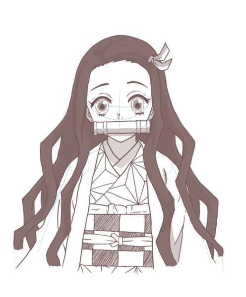 Drawing Anime character of "Nezuko" 