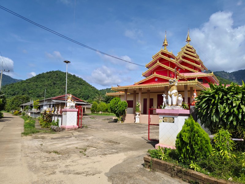 A rural temple in Tai Yai art style, Chiang Mai, Thailand.