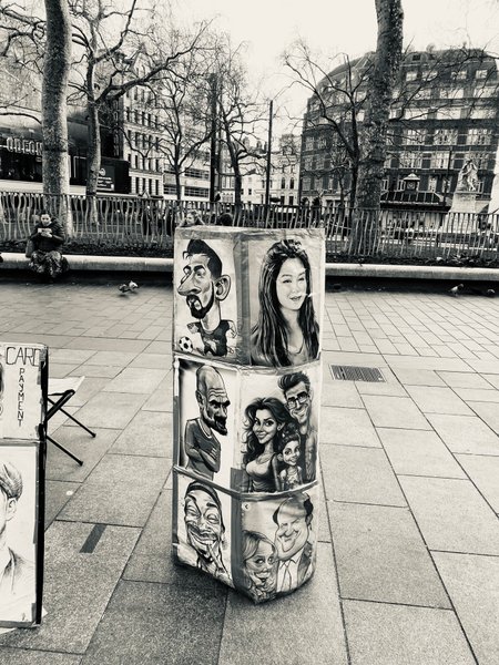 Black and white street art in London