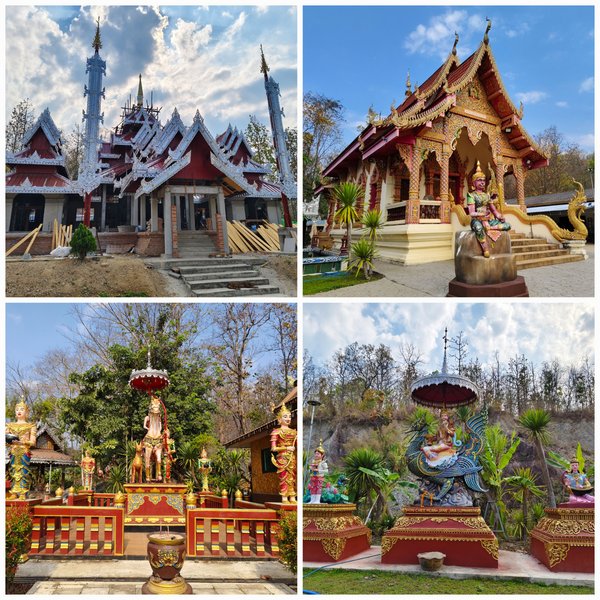 A temple in the style of northern Thai art mixed with Tai Yai art, Wat Silawas, Chiang Mai, Thailand.