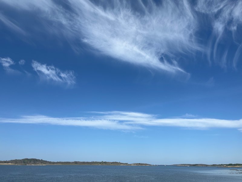 Mostly blue sky