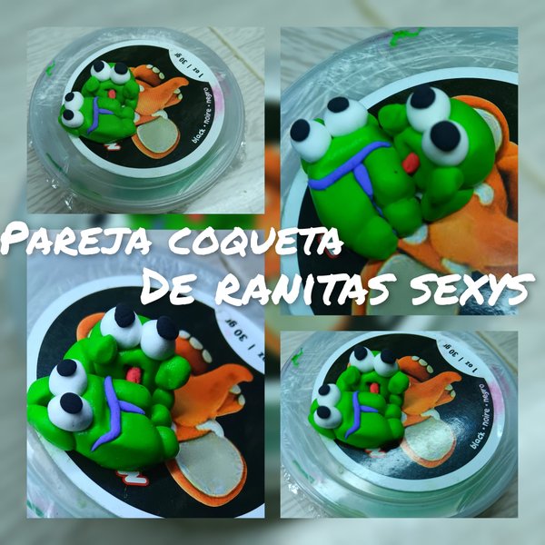 Flirty couple of sexy little frogs in foamy clay. Tutorial (Esp-Eng)