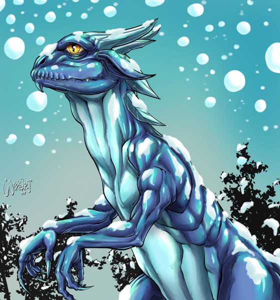 Glacion Dragon in the middle of snow, Holozing Fanart