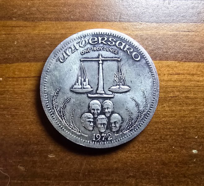 1972 1oz Silver Universaro World Trade Round