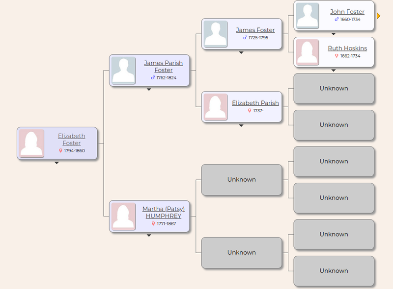 Genealogy: Elizabeth Foster (1800-1860)
