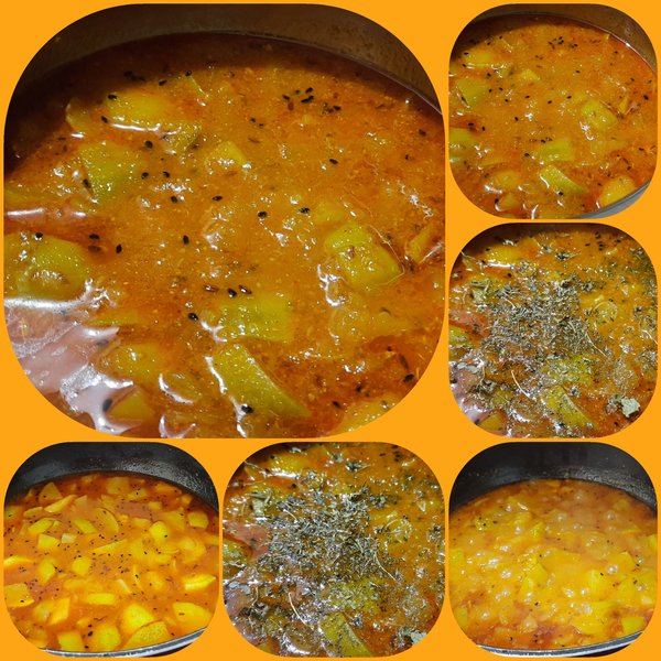 Sweet, tangy and spicy Green Raw Mango Curry ! 