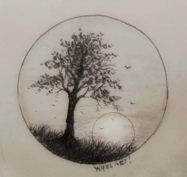 Art Journal: A Tree and the Setting Sun