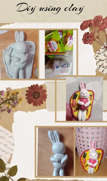 Diy rabbit 🐇 using clay 