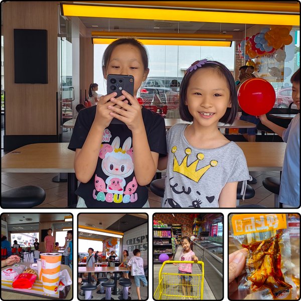My daughter's friend's birthday party with her friends at McDonald's.. in our activities today